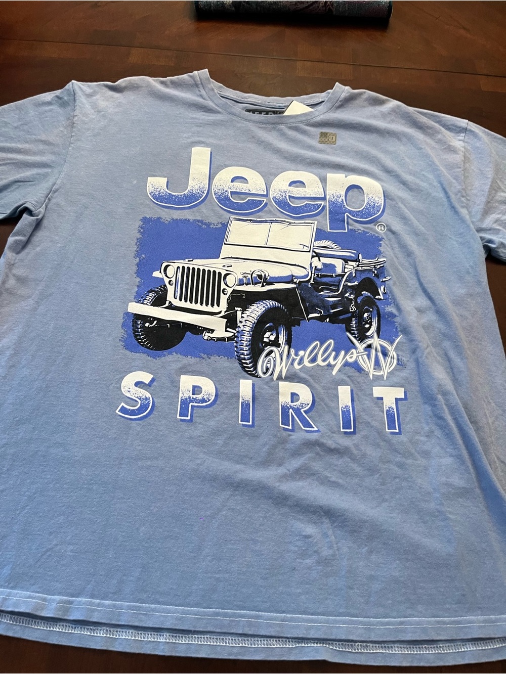 Jeep Light Blue Graphic Willys Spirit Short Sleeve Tee